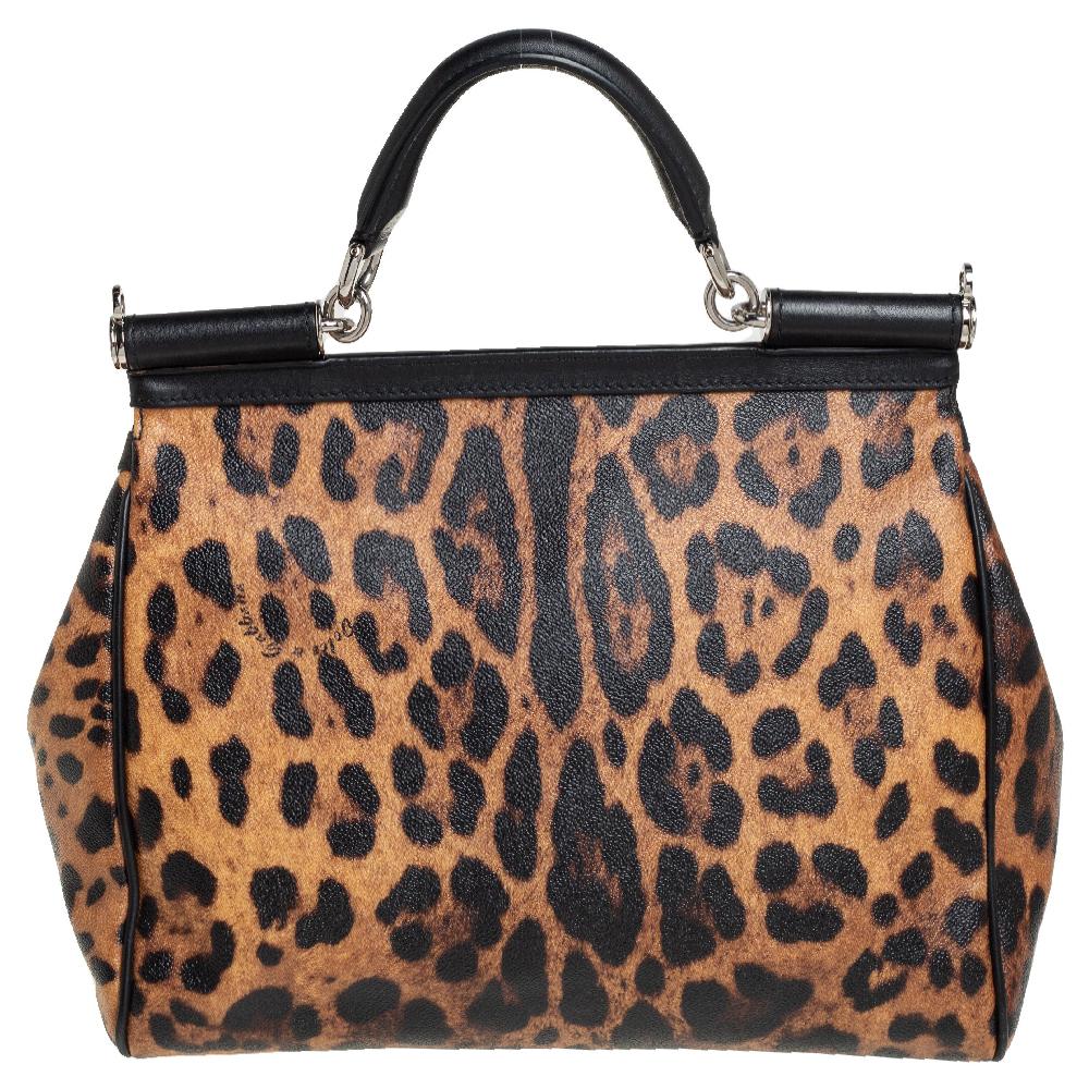 The Miss Sicily bag is one of the most celebrated creations from Dolce&Gabbana. The bag beautifully embodies the spirit of extravagance and feminity that the Italian luxury brand carries. Crafted from leopard-printed canvas and leather, this bag has