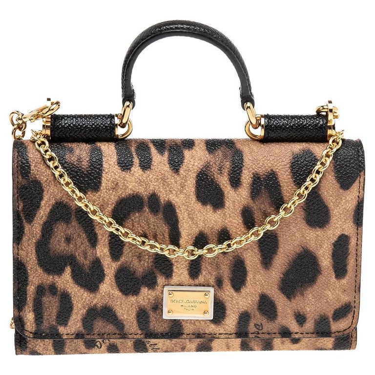 Dolce & Gabbana Leopard Leather Medium 'sicily' Bag - Os