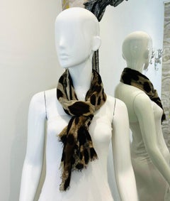 Dolce & Gabbana Leopard Print Cotton Twill Scarf
