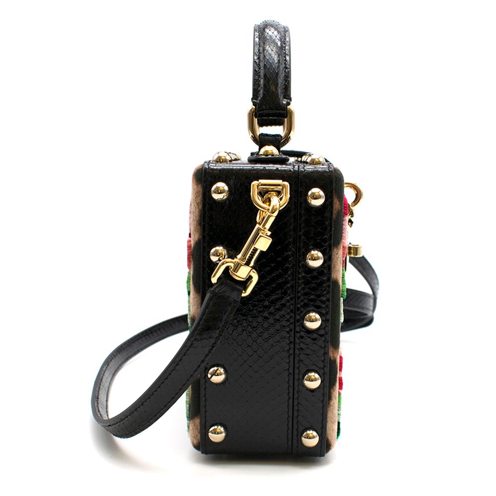 Dolce & Gabbana Leopard-Print Floral Velvet Box Bag 1