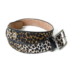 Dolce & Gabbana Leopard Print Leather Belt size 85/34