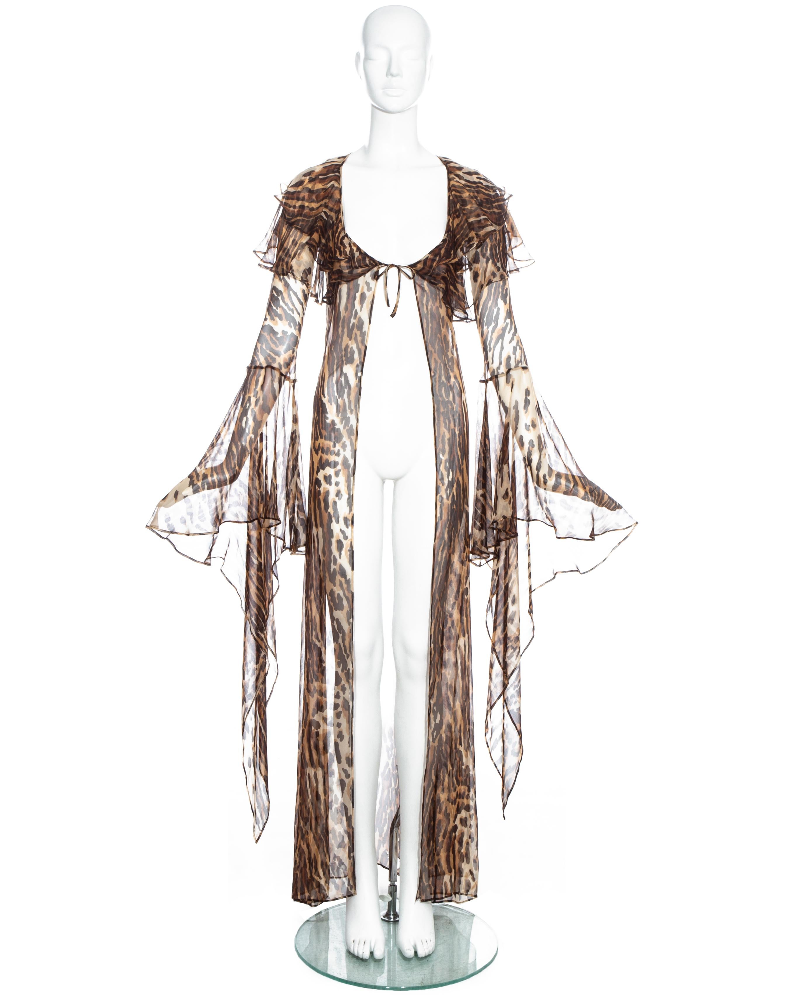Dolce & Gabbana leopard print silk chiffon evening robe. 

Spring-Summer 1997