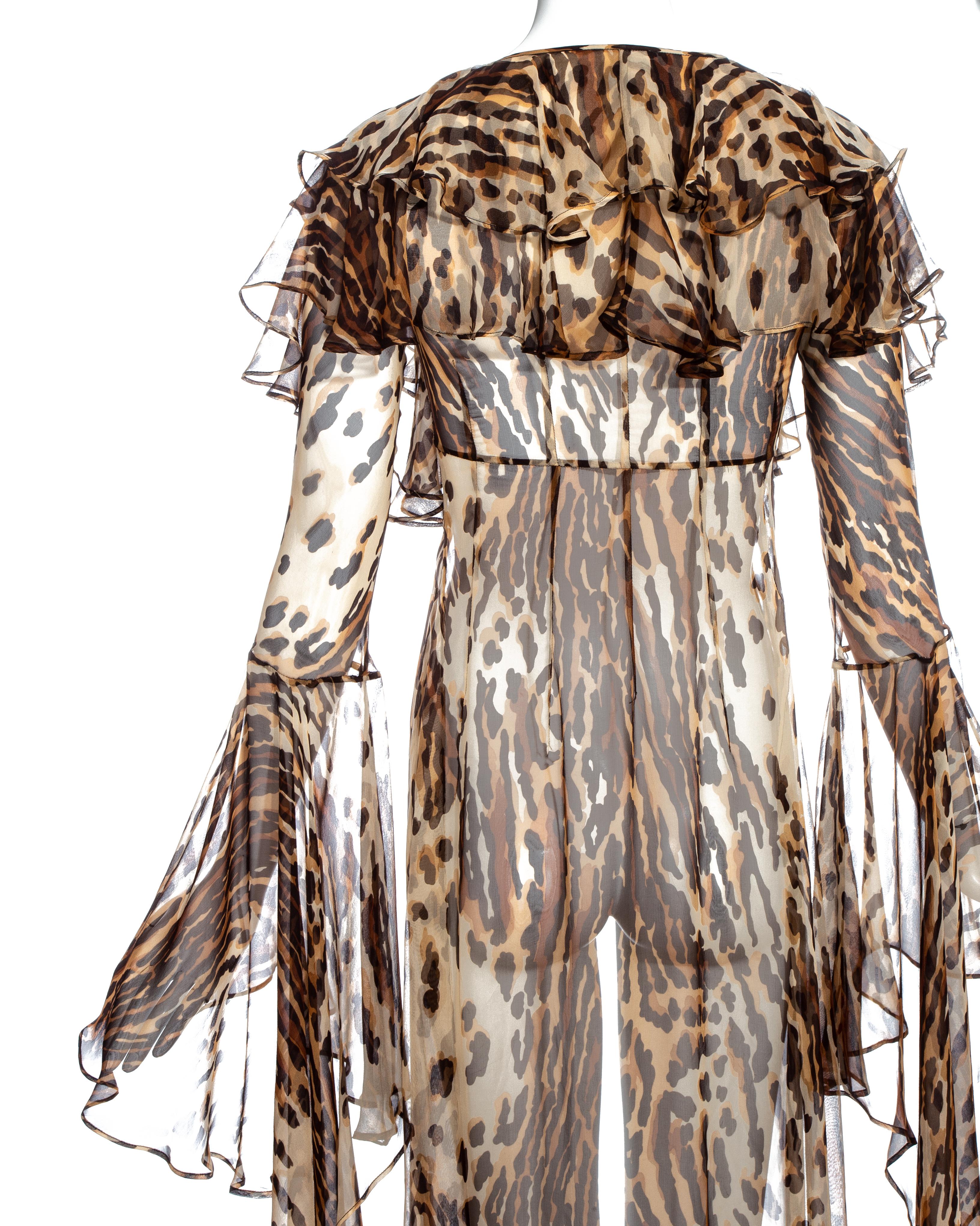Dolce & Gabbana leopard print silk chiffon evening robe, ss 1997 In Excellent Condition In London, GB