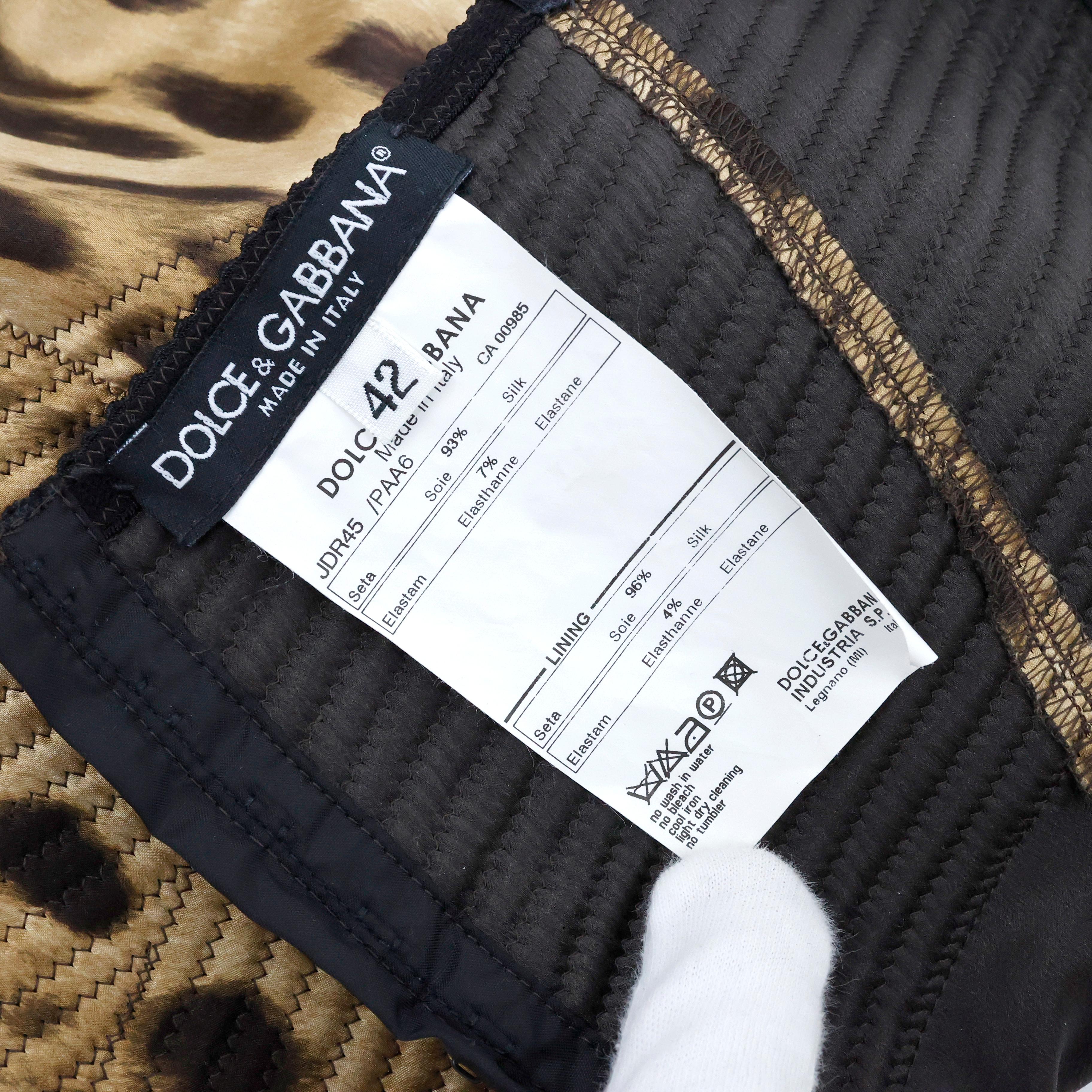 Beige Dolce & Gabbana leopard print silk corset Dress  For Sale