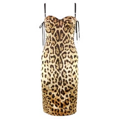 Dolce & Gabbana leopard print silk corset Dress 