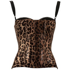 Vintage Dolce & Gabbana leopard print silk corset, fw 1998