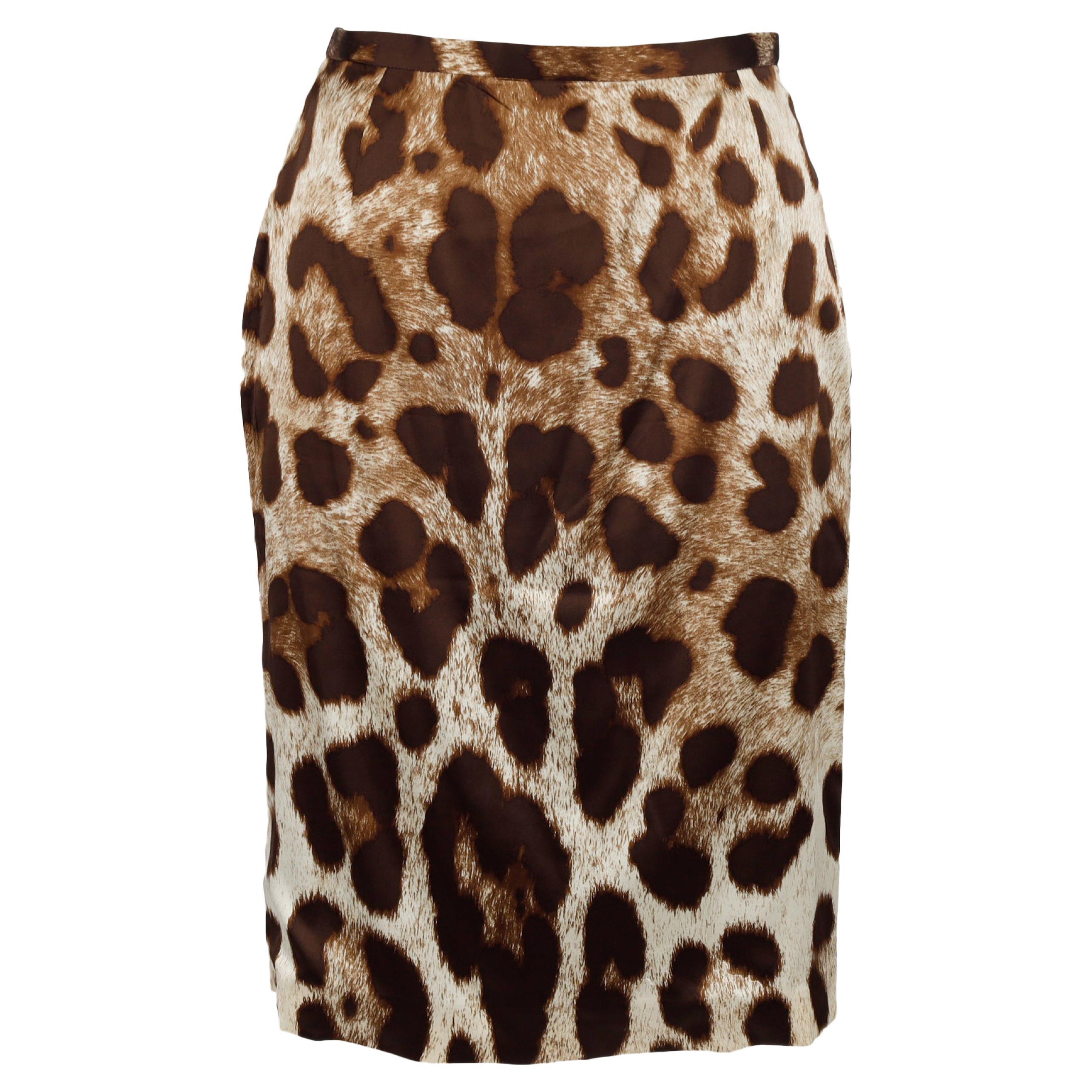 Dolce & Gabbana Leopard Print Skirt  For Sale