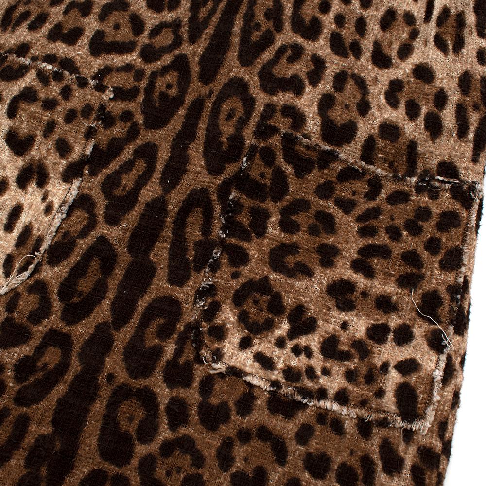 Women's Dolce & Gabbana Leopard Print Sleeveless Shift Dress - Size US 0 For Sale