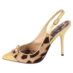 Dolce & Gabbana Leopard Print Slingback Pumps - EU 39