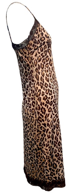 Dolce & Gabbana Leopard Print Slip Midi Dress A, 2000s