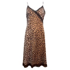 Dolce & Gabbana Leopard Print Slip Midi Dress A, 2000s