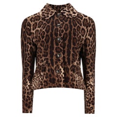 Dolce & Gabbana Leopard Print Wool Jacket With 'DG' Buttons