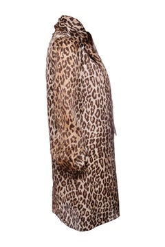 Dolce & Gabbana, Leopard printed silk dress with bow in size IT40/XS.