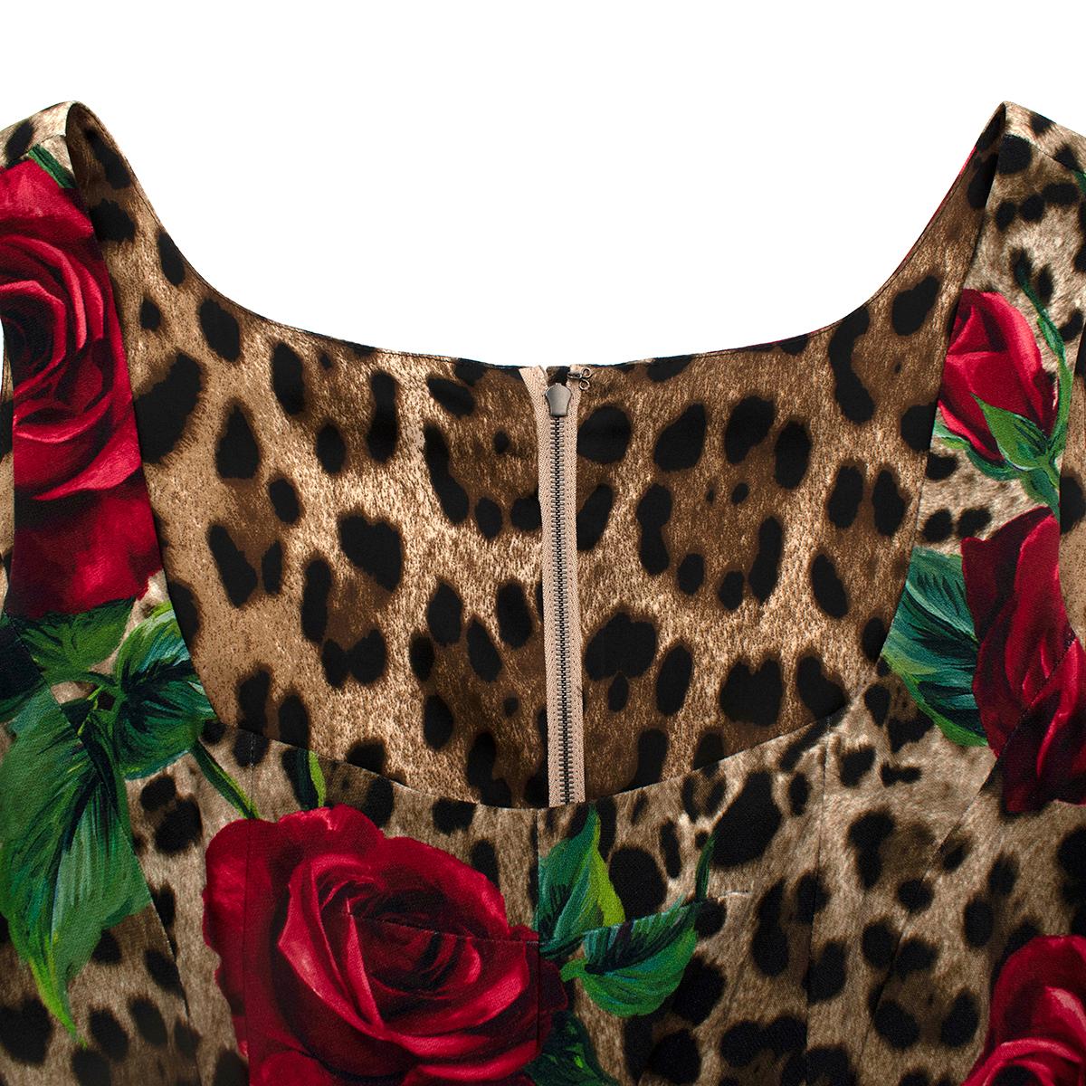 leopard and rose print dress