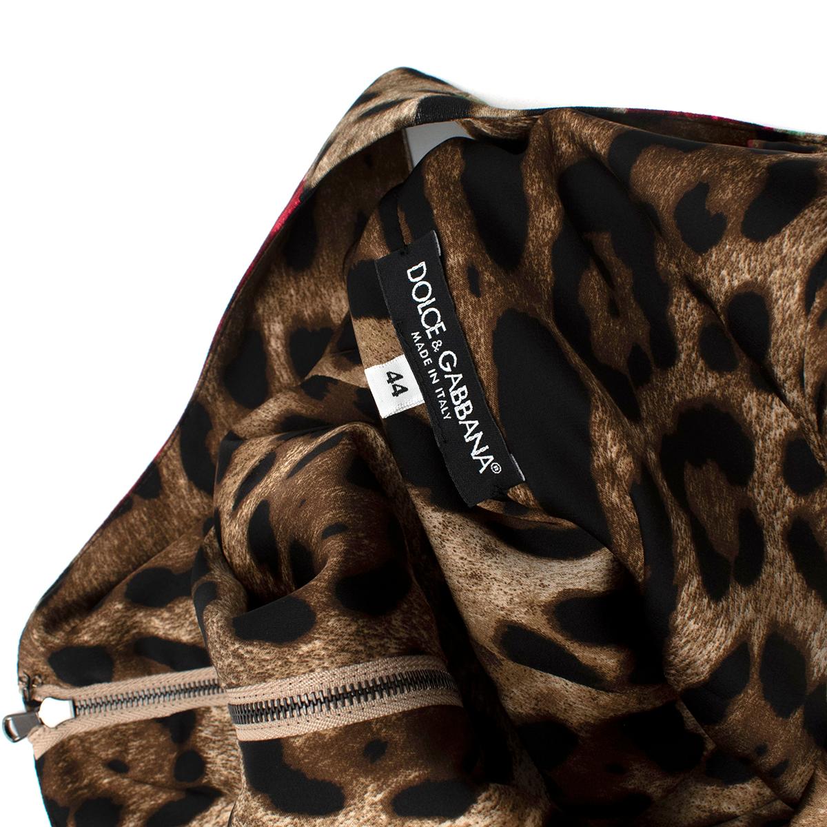dolce and gabbana leopard rose dress