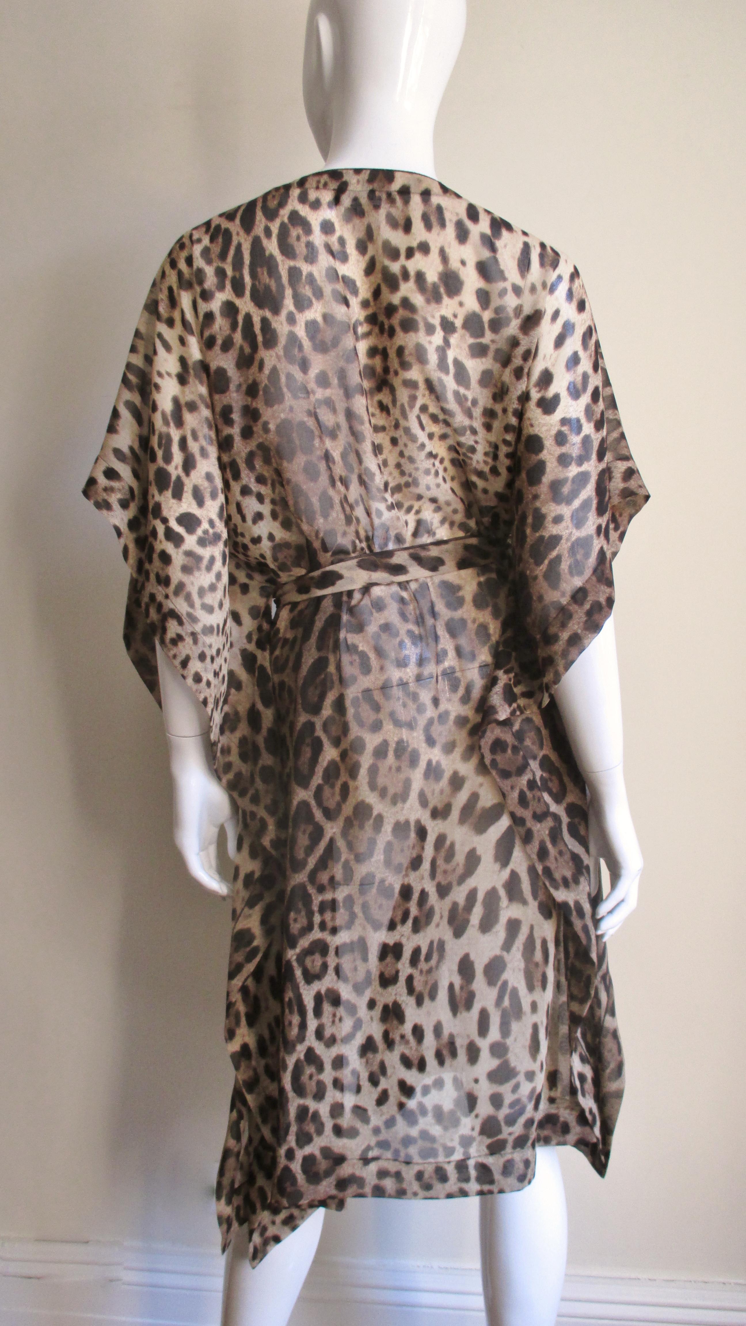 Dolce & Gabbana Leopard Print Silk Caftan Dress 3