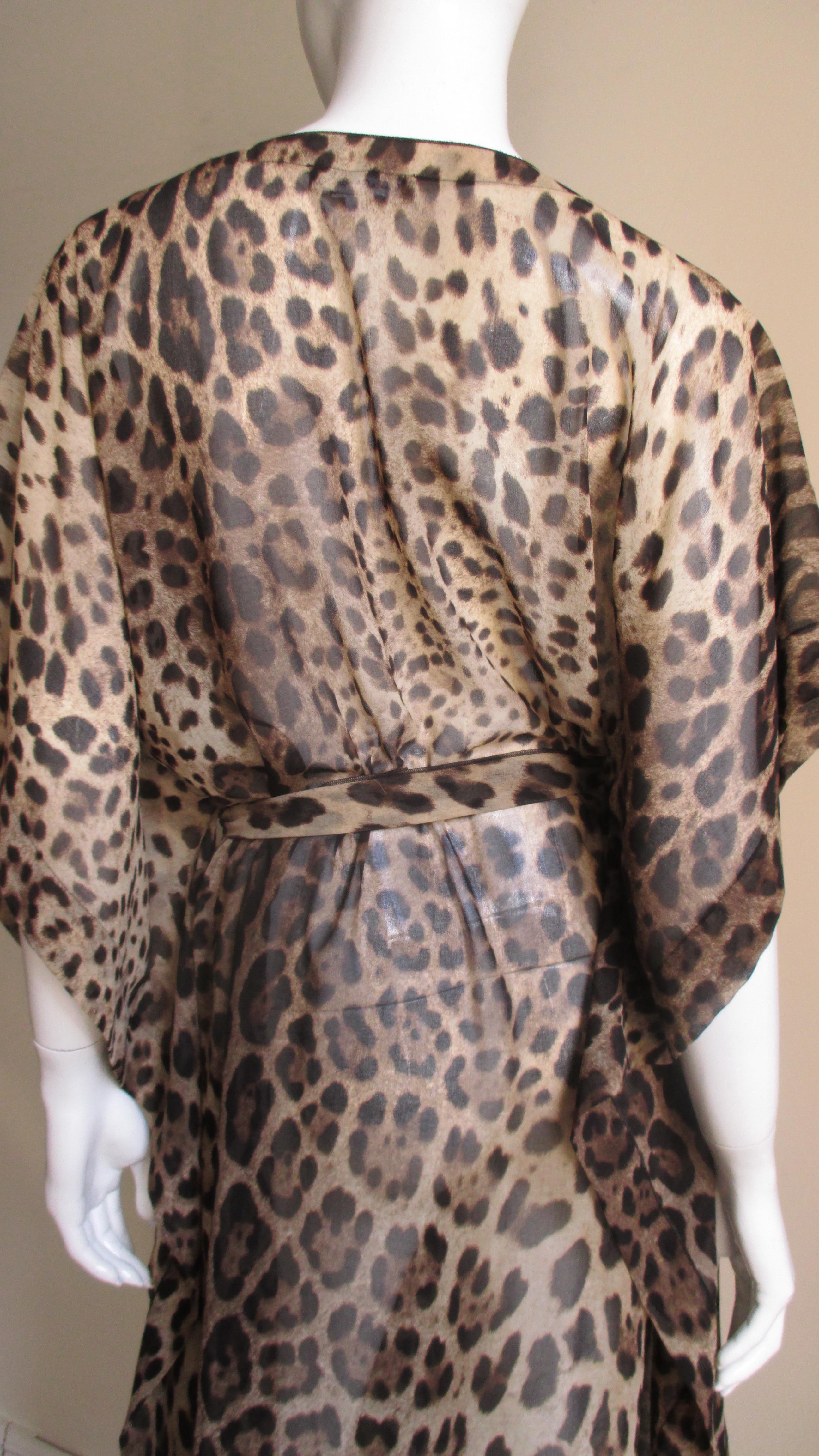 Dolce & Gabbana Leopard Print Silk Caftan Dress 4