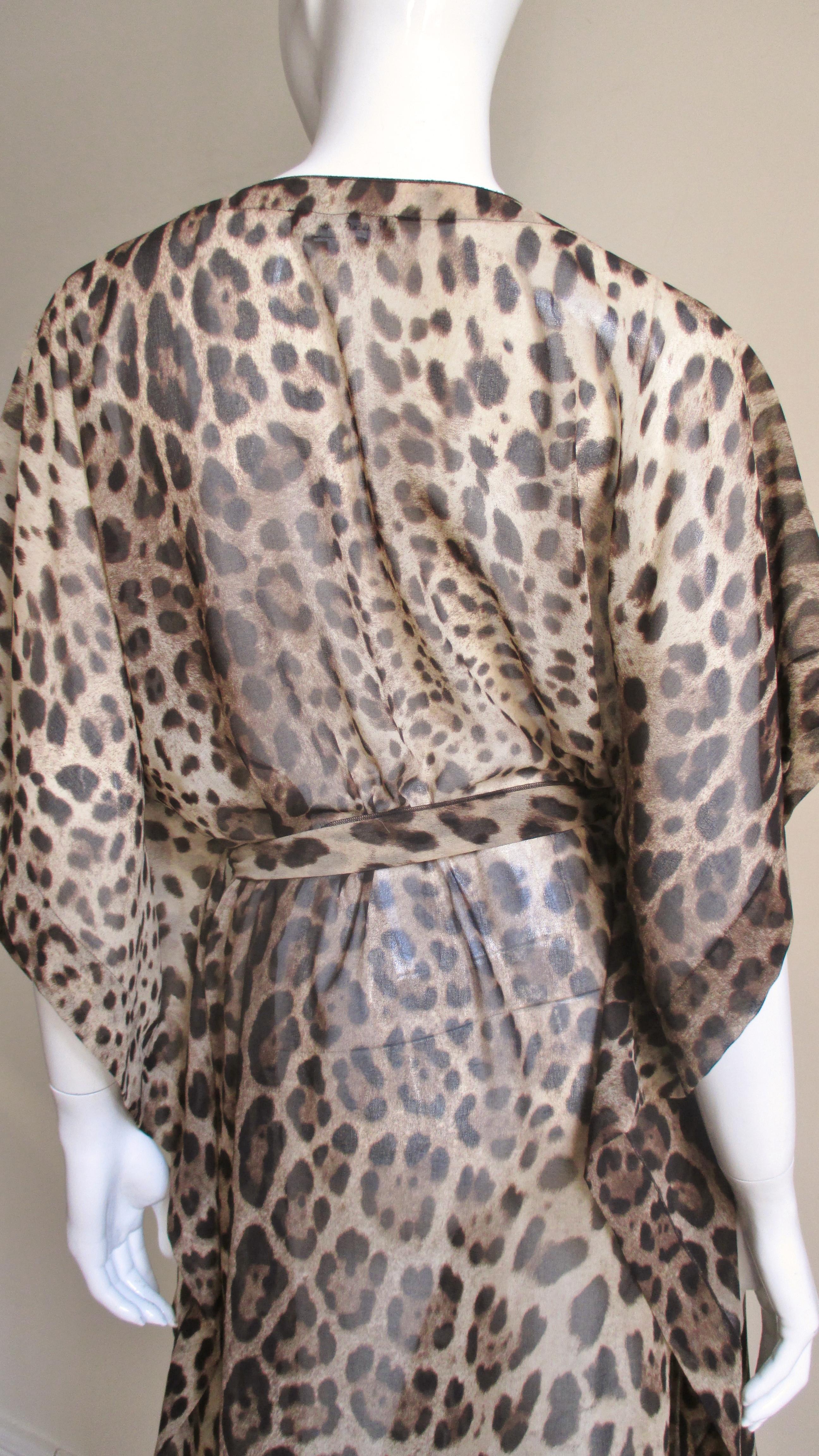 Dolce & Gabbana Leopard Print Silk Caftan Dress 5