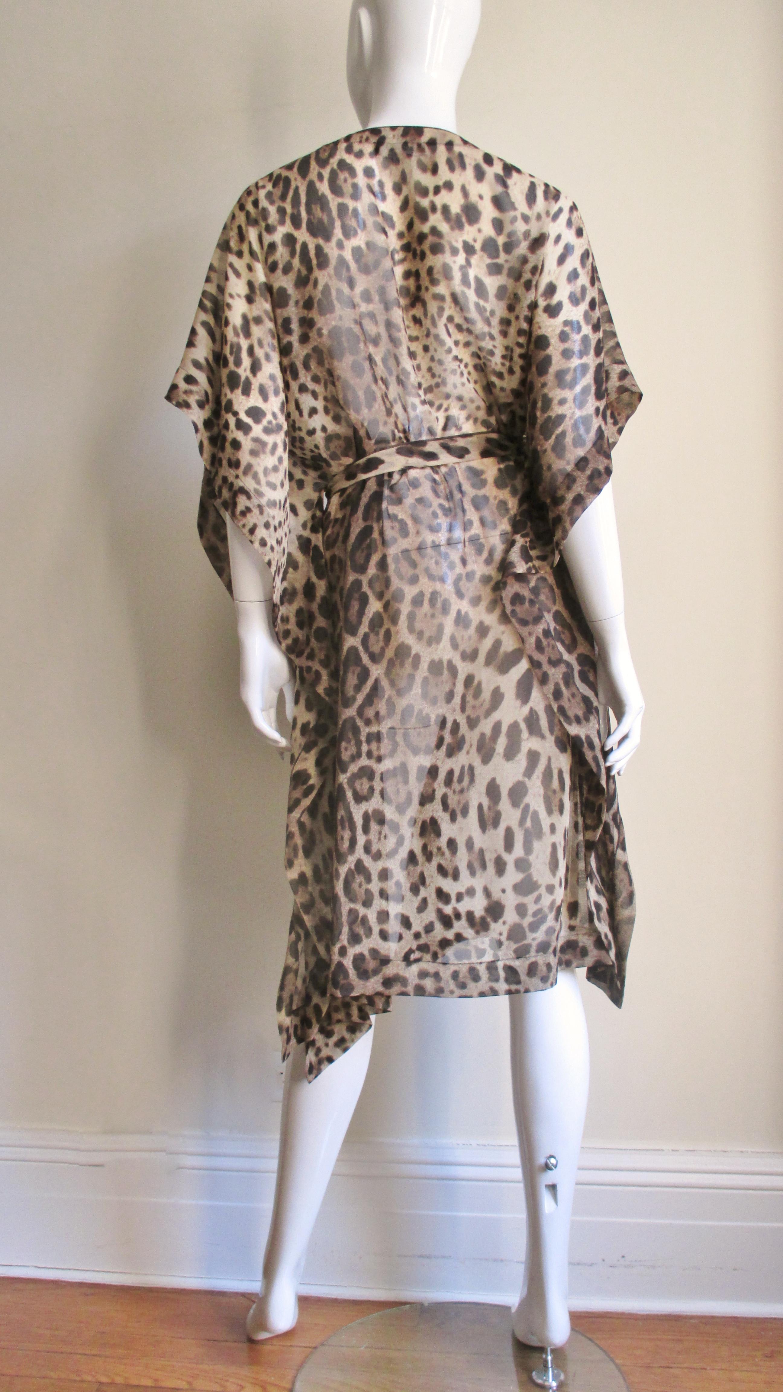 Dolce & Gabbana Leopard Print Silk Caftan Dress 6
