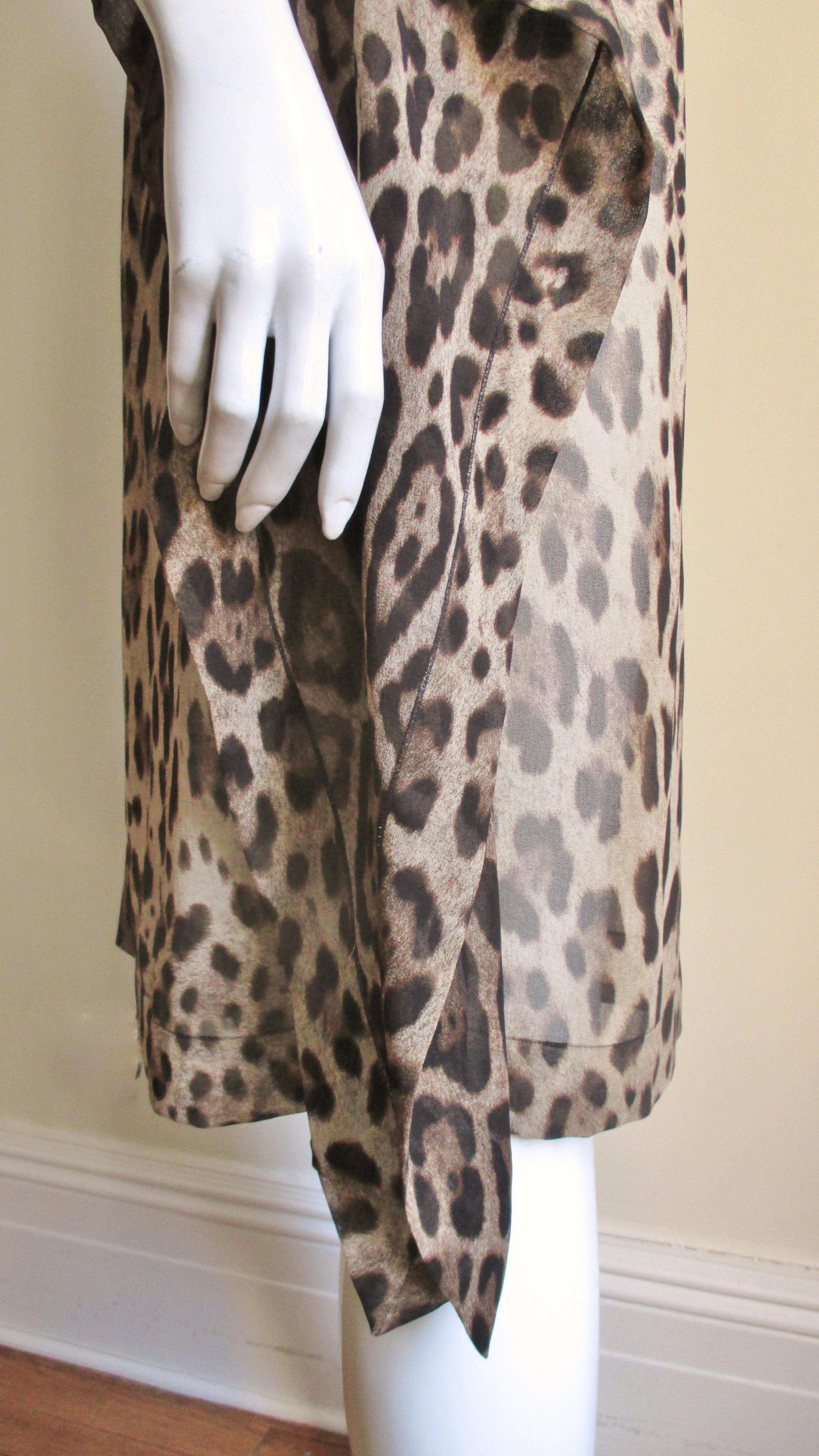 Dolce & Gabbana Leopard Print Silk Caftan Dress 2