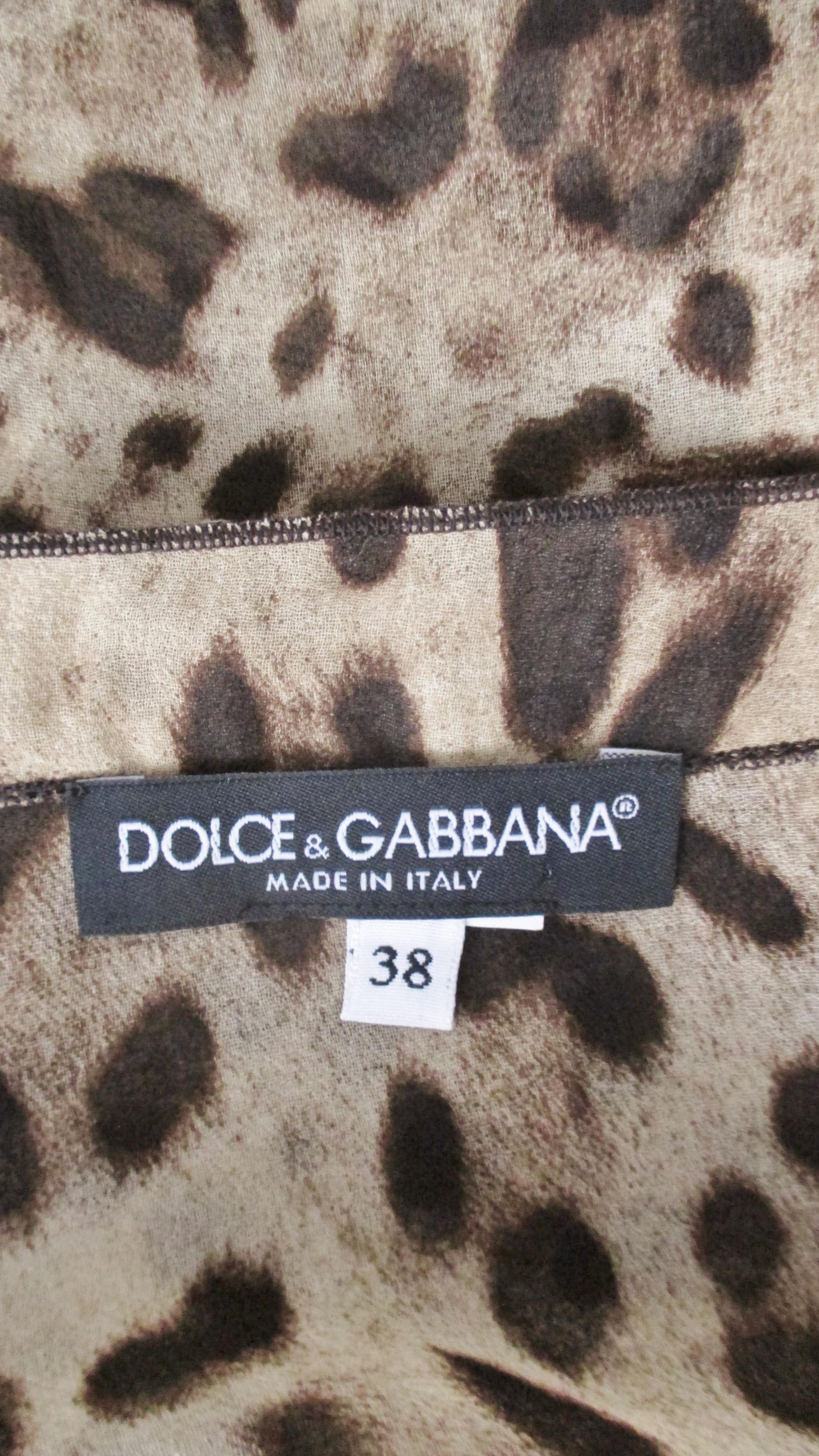 Dolce & Gabbana Leopard Print Silk Caftan Dress 7