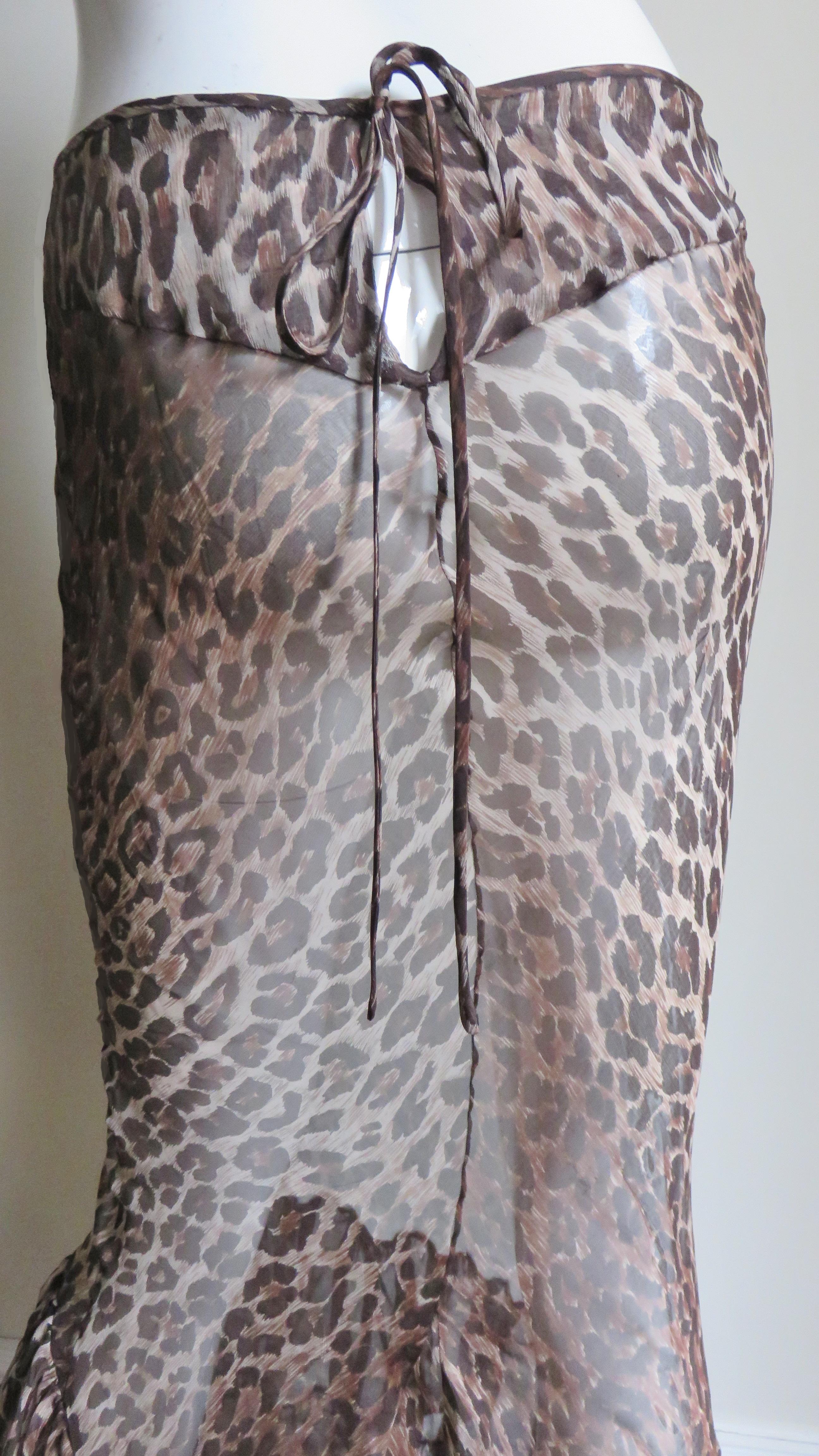 Dolce & Gabbana Silk Leopard Skirt with Train 8