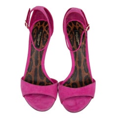 Dolce & Gabbana - Leopard Sole Suede Leather Straps Sandals Heels BELLUCCI