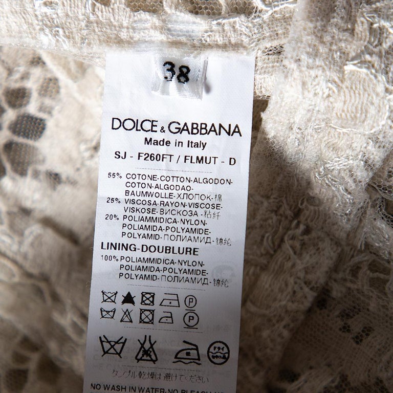 Dolce & Gabbana Black Floral Lace Cotton Collared Jacket