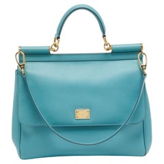 Dolce & Gabbana Bolso de asa superior grande Miss Sicily de piel azul claro