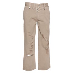 Dolce & Gabbana  Light Brown Distressed Cotton Cargo Pants S