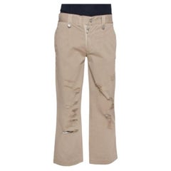 Dolce & Gabbana  Light Brown Distressed Cotton Cargo Pants S