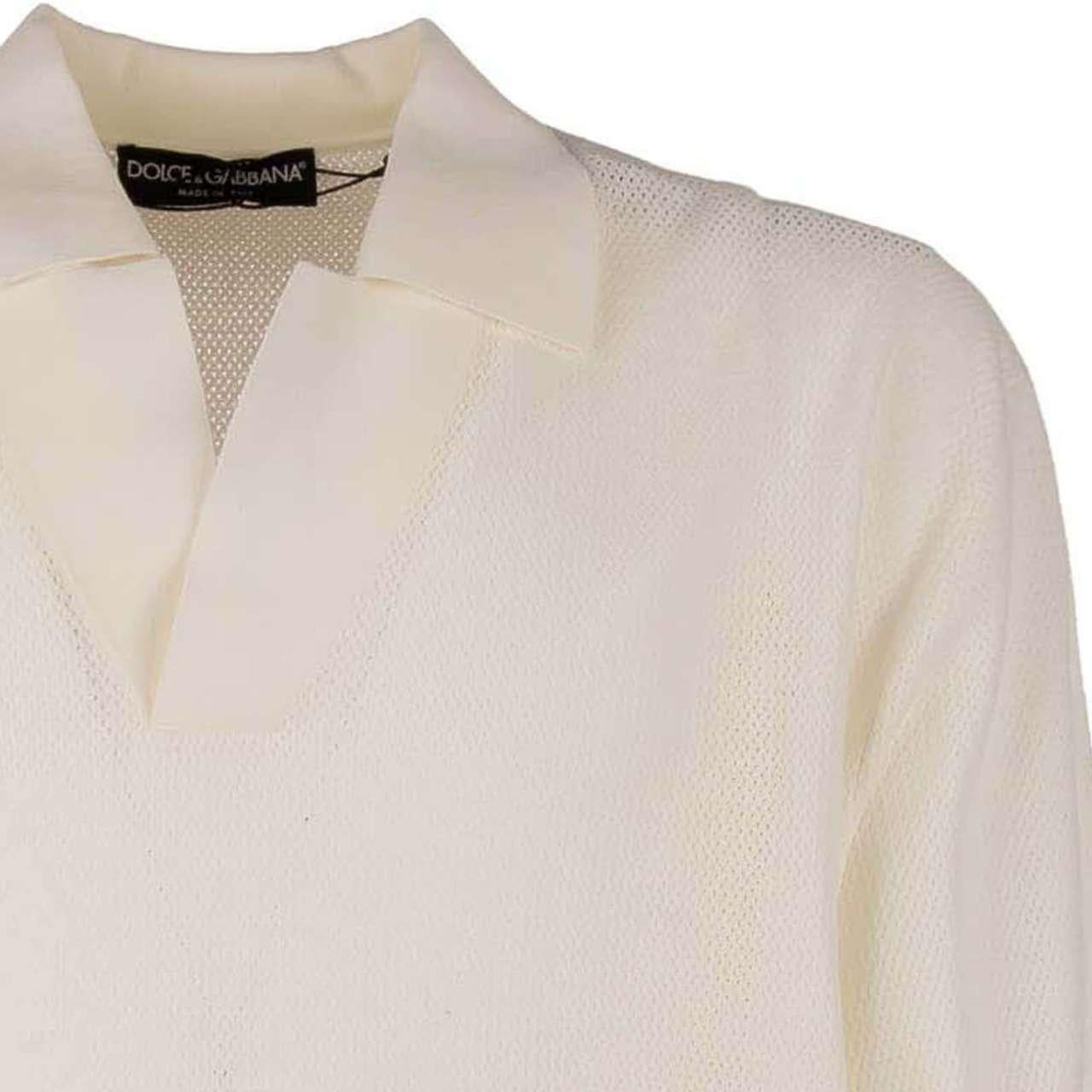 Dolce & Gabbana - Light Cotton Polo Shirt T-Shirt White 58 In Excellent Condition For Sale In Erkrath, DE