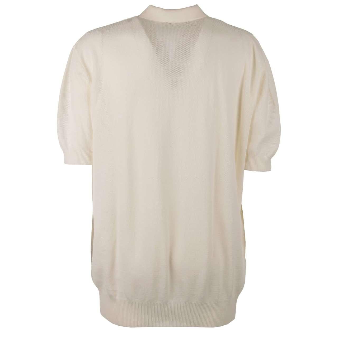 Men's Dolce & Gabbana - Light Cotton Polo Shirt T-Shirt White 58 For Sale