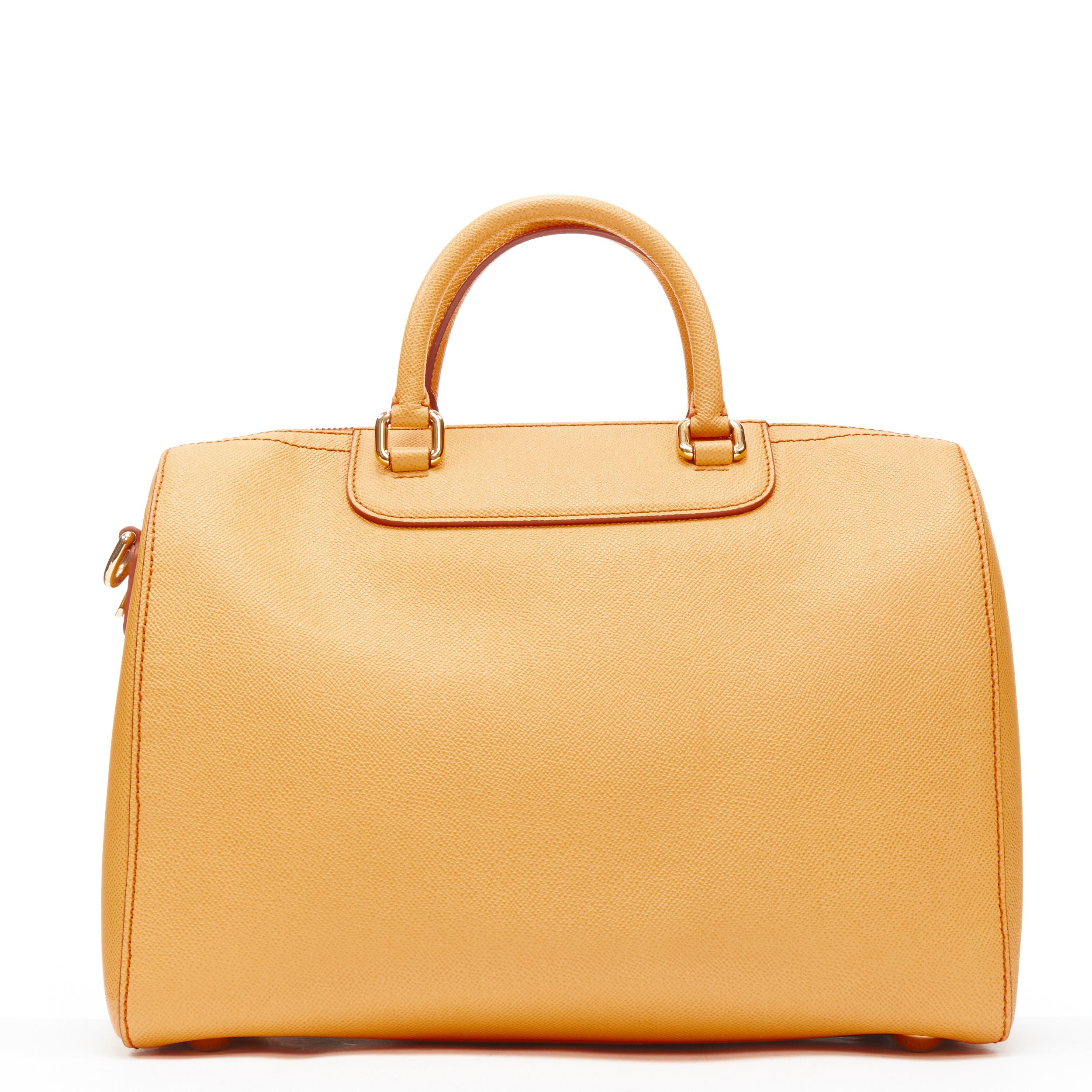 Women's DOLCE GABBANA light orange leather leopard lined crossbody Boston bag