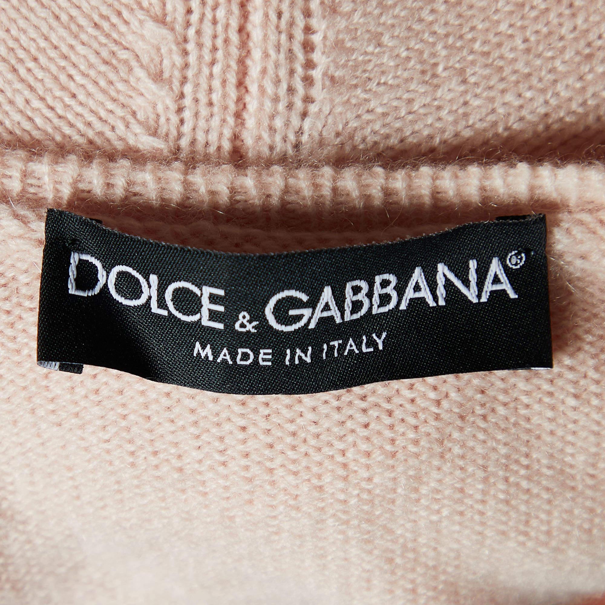 Women's Dolce & Gabbana Light Pink Je T'aime Mama Cashmere Sweater M