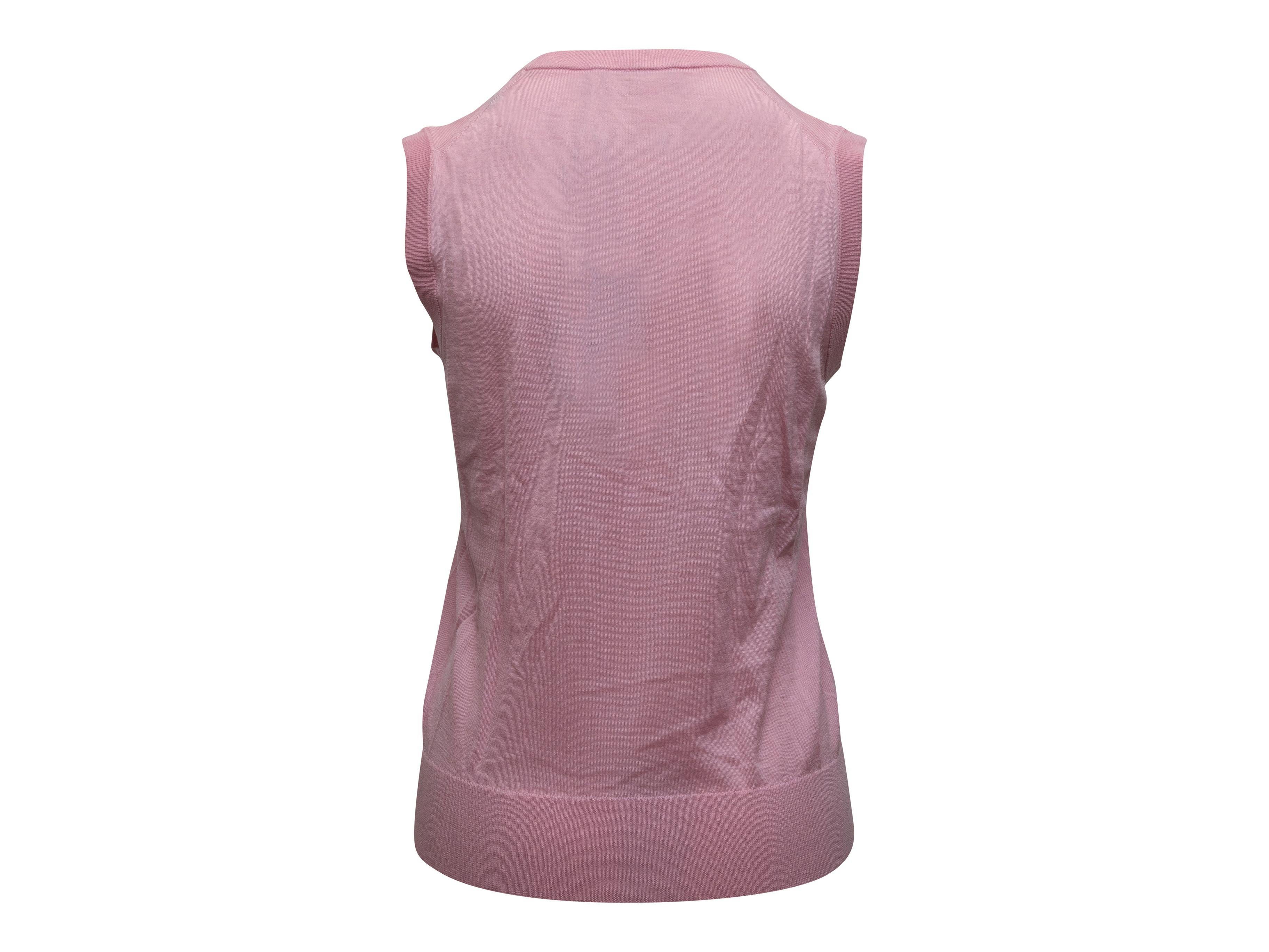 Dolce & Gabbana Light Pink Sleeveless Cashmere Top 3