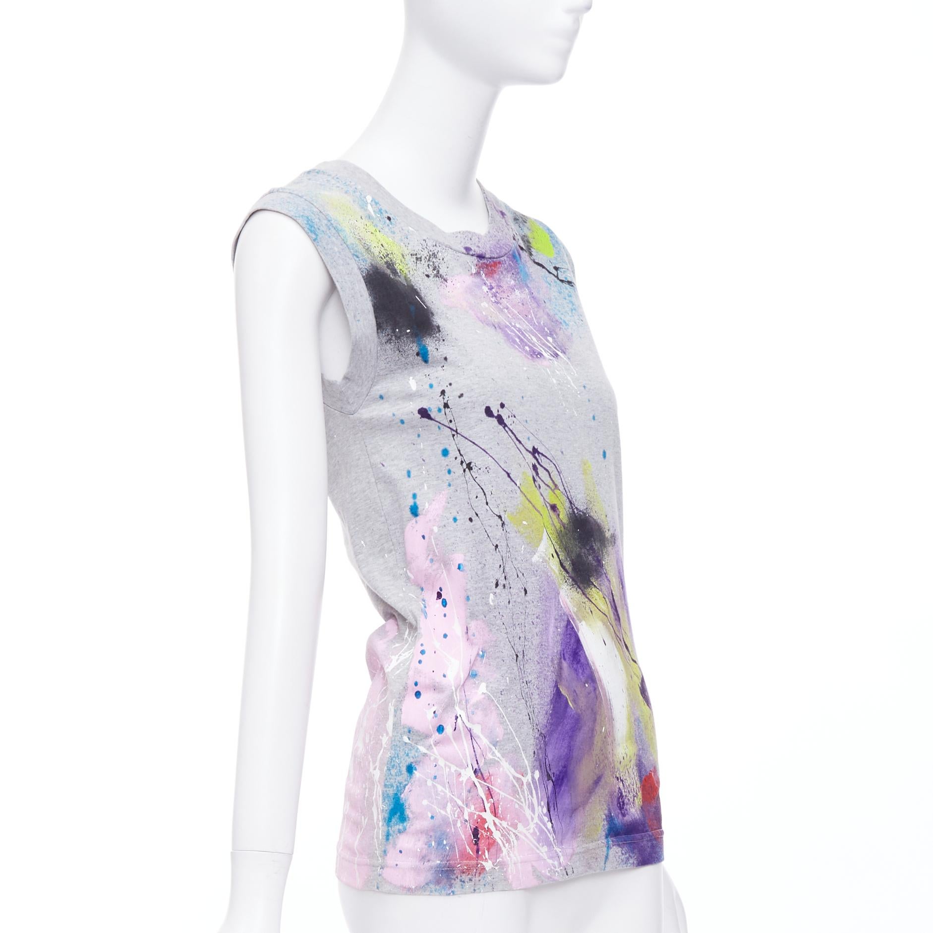 Gray DOLCE GABBANA Liimited Edition 108/1500 hand painted tank top IT36 XXS For Sale