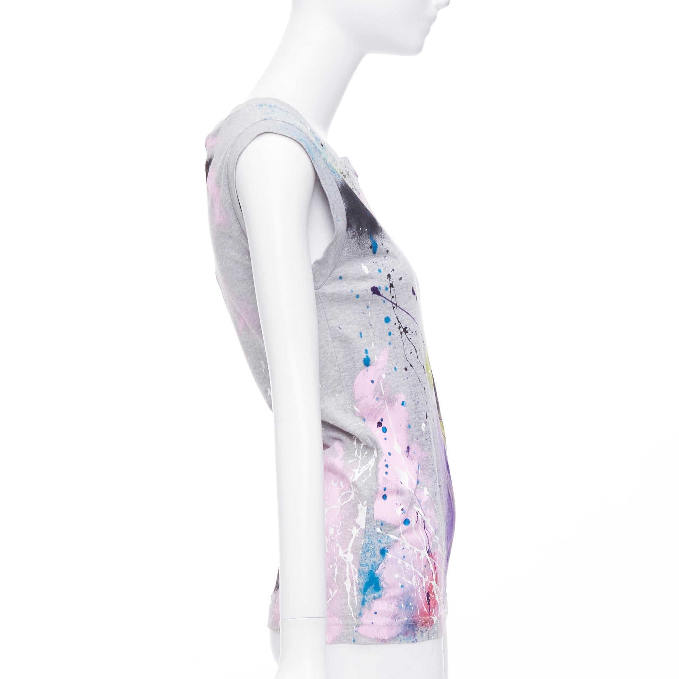DOLCE GABBANA Liimited Edition 108/1500 hand painted tank top IT36 XXS In Excellent Condition For Sale In Hong Kong, NT