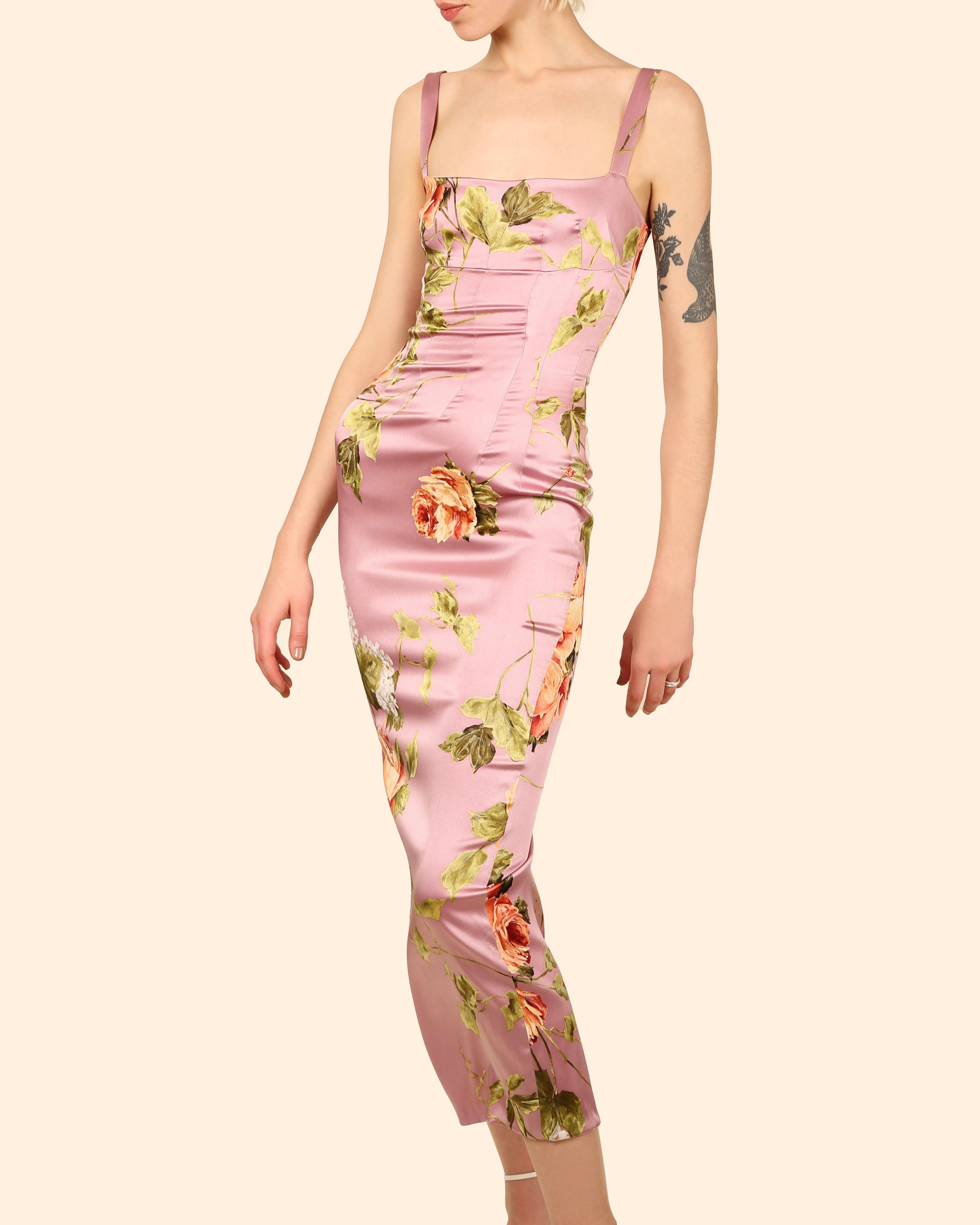 Women's or Men's Dolce & Gabbana lilac floral silk sleeveless sheath midi length maxi dress IT40