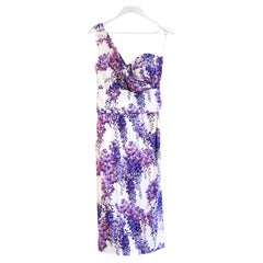 Dolce & Gabbana Lilac Print Bustier Dress