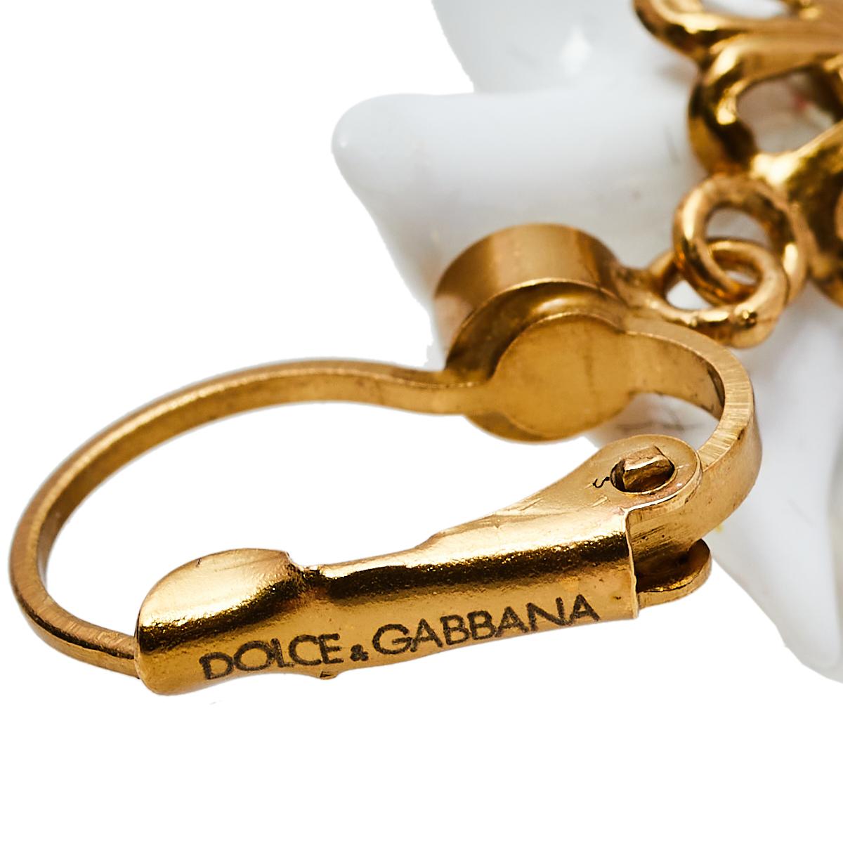 Women's Dolce & Gabbana Lily Crystal Logo Drop Earrings