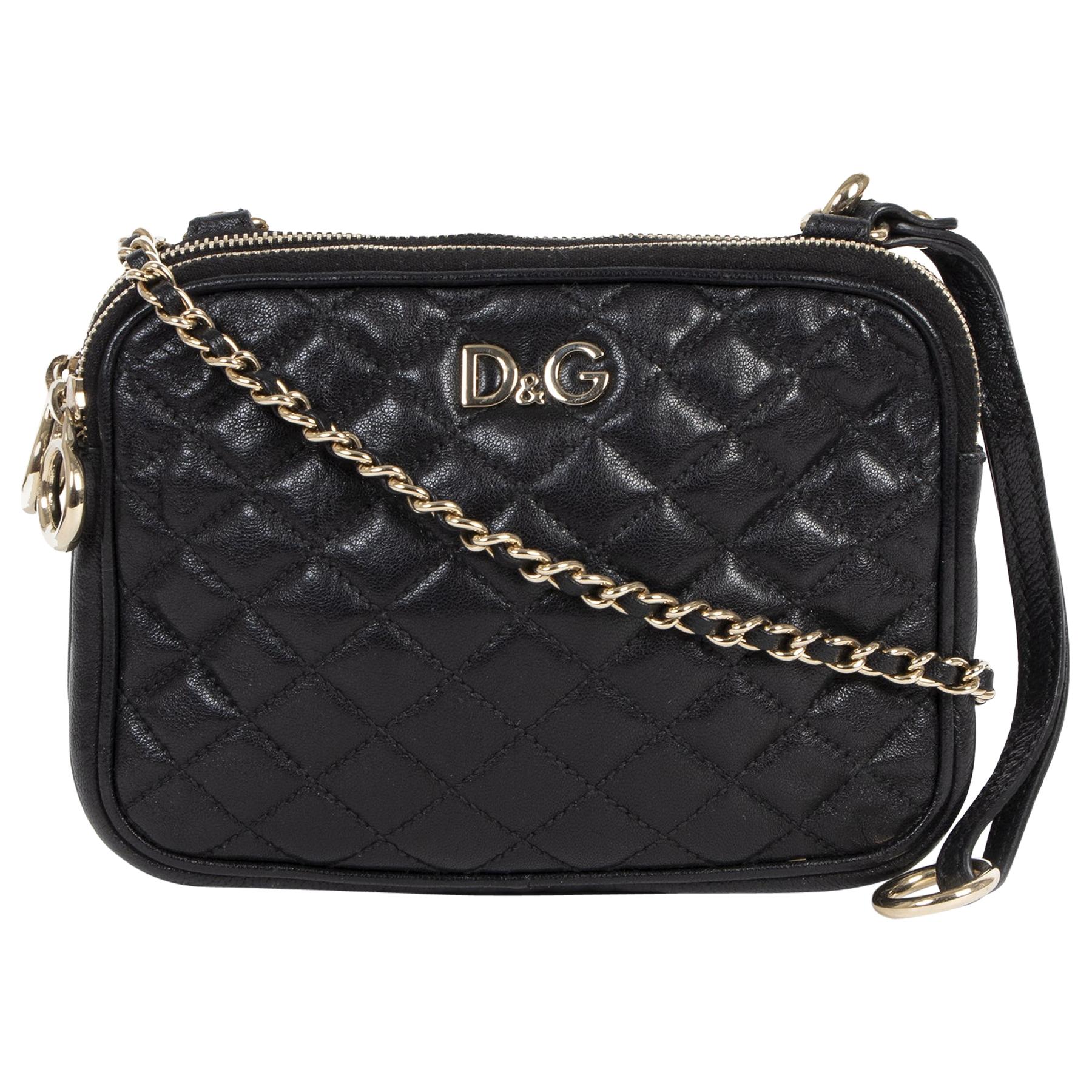 Dolce & Gabbana Lily Glam Black Crossbody Bag 