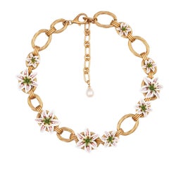 Dolce & Gabbana - Lily Pearl Necklace Belt Chain Gold Pink White