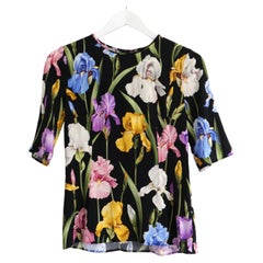 Dolce & Gabbana Lily Print Silk Top