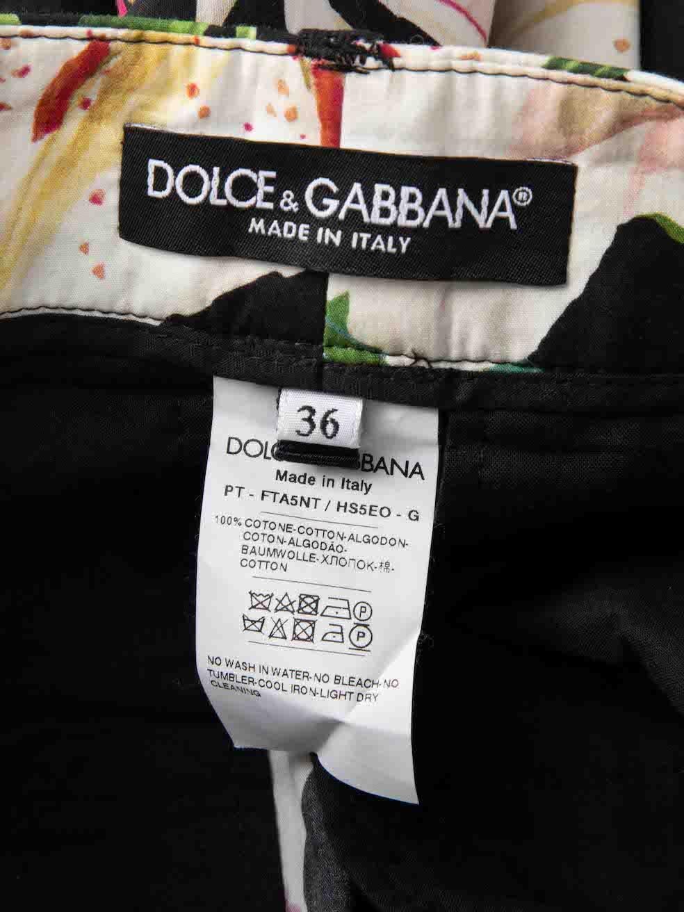 Dolce & Gabbana Hose mit weitem Bein und Lilienmuster Größe XXS Damen im Angebot