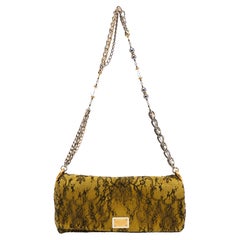 Dolce 
Gabbana Lime/Black Lace and Suede Miss Charles Shoulder Bag