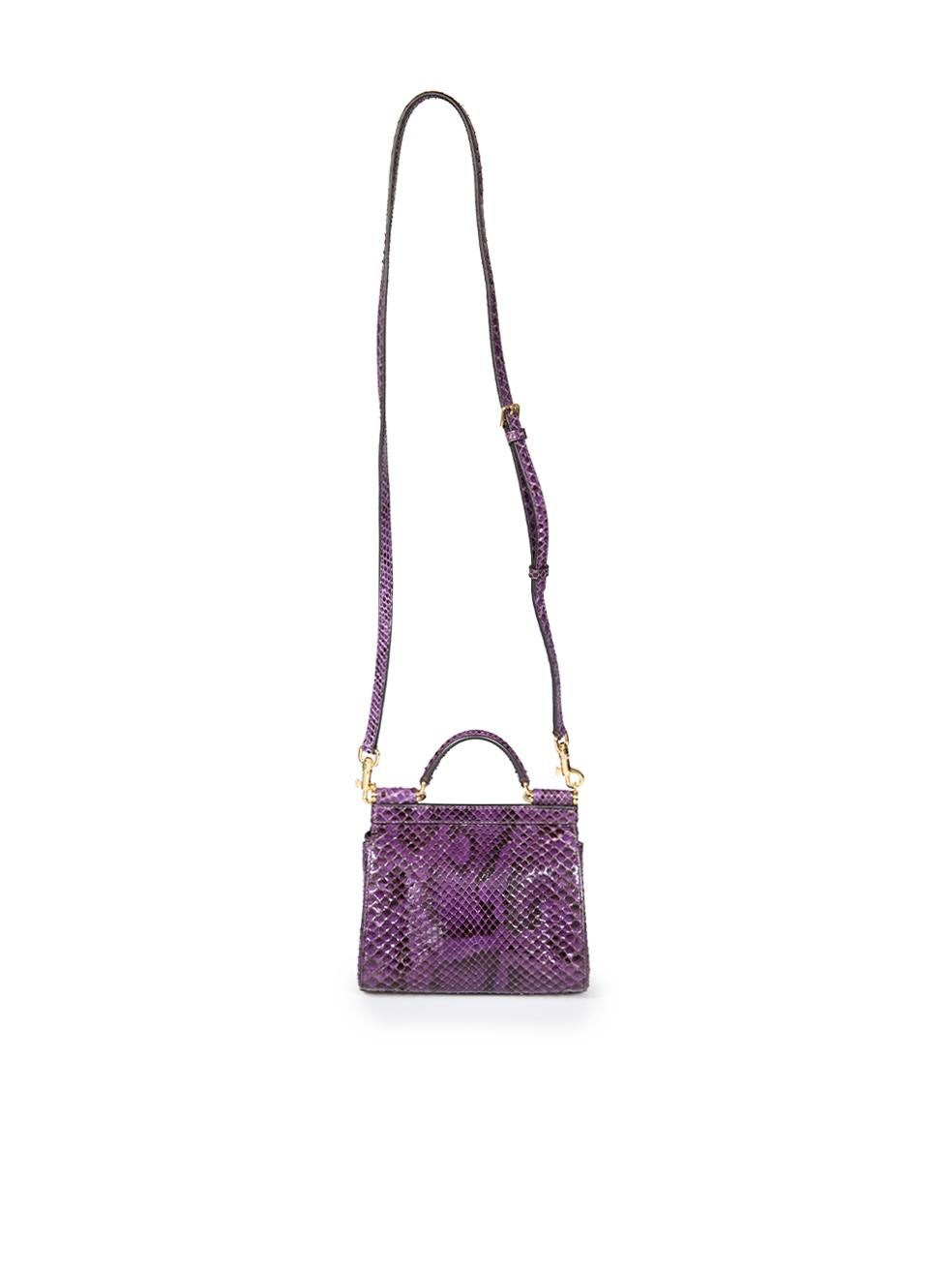 Women's Dolce & Gabbana Limited Edition Purple Snakeskin Miss Sicily Bag