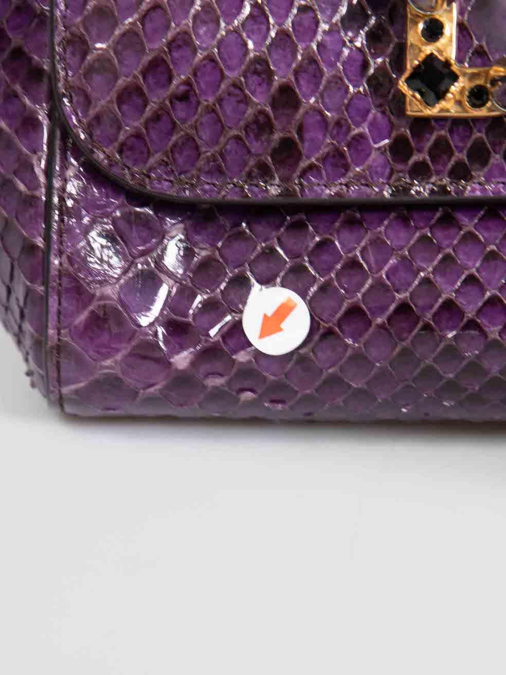 Dolce & Gabbana Limited Edition Purple Snakeskin Miss Sicily Bag 3