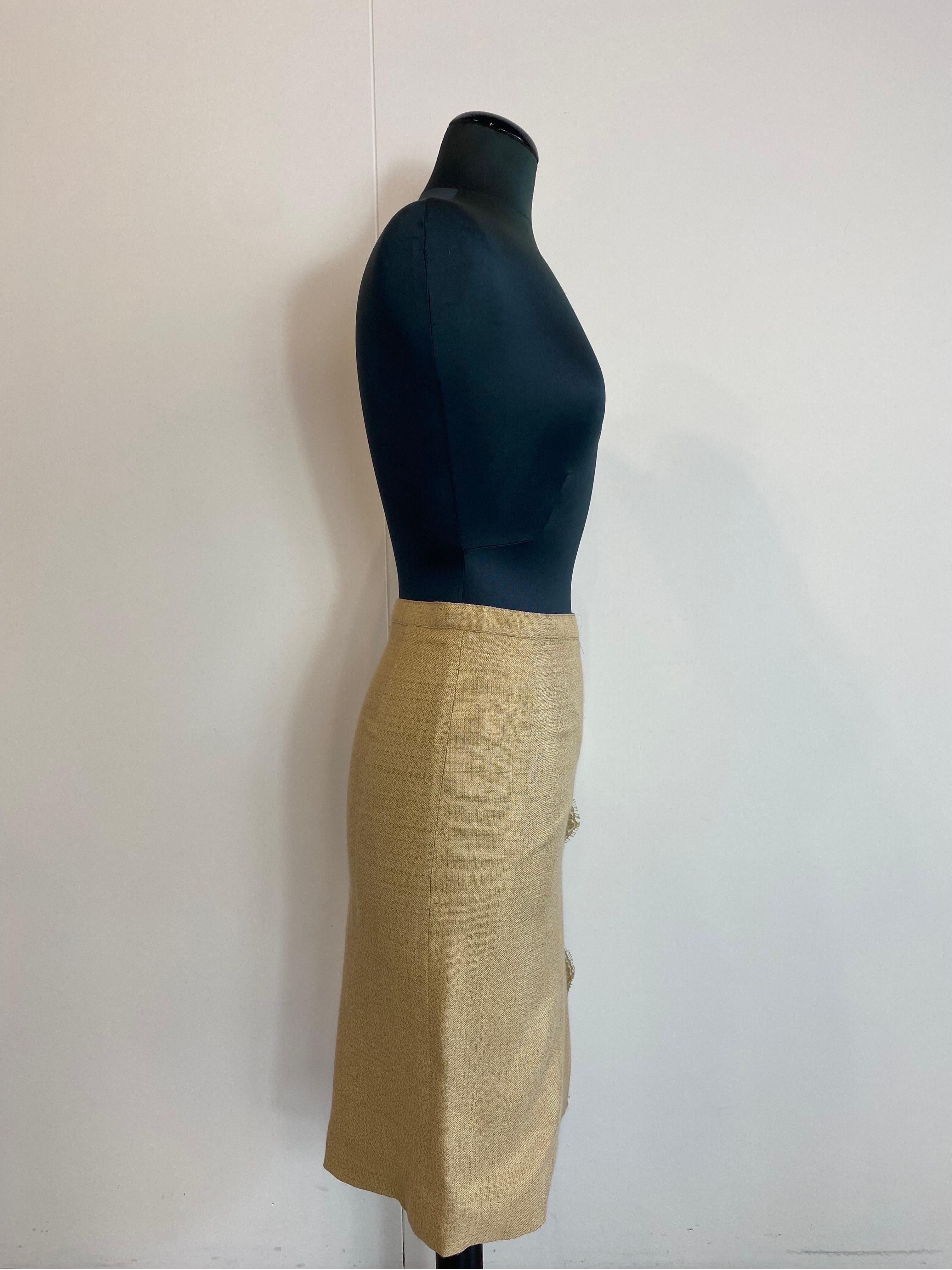 Dolce & Gabbana linen animalier skirt In Excellent Condition For Sale In Carnate, IT