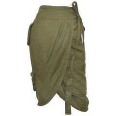 Dolce & Gabbana Linen Wrap Skirt Cargo Style